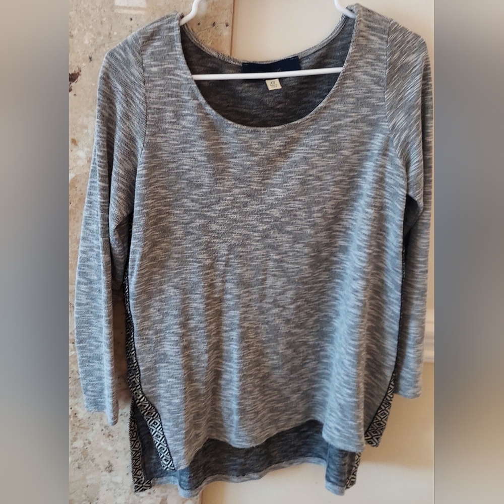Blue Rain Heather Gray Lightweight Sweater